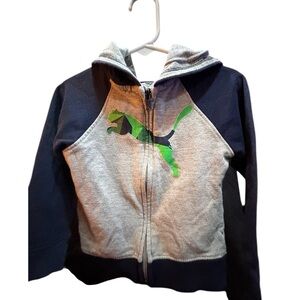 Puma Gray and Blue Zip-Up Hoodie with Graphic Detail